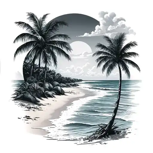 florida beaches mixed tattoo design idea