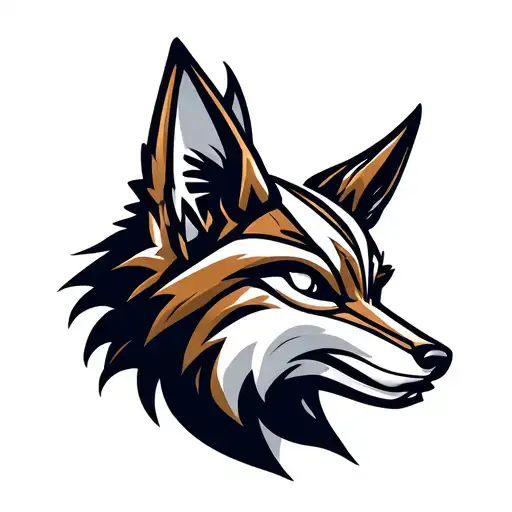 Mechanical fox head logo. Low detail, simple design. tattoo design idea