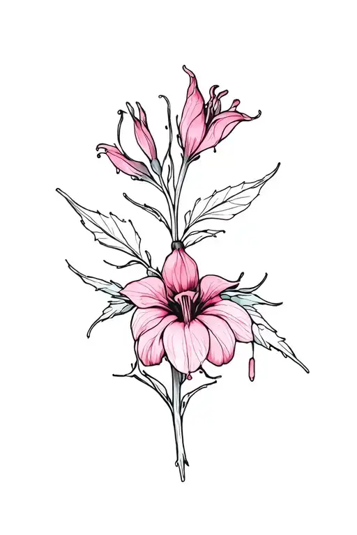 flower bleeding hearts tattoo design idea