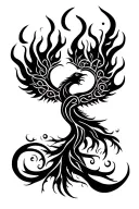 Celtic tree of Life Phoenix flames calf tattoo tattoo design idea
