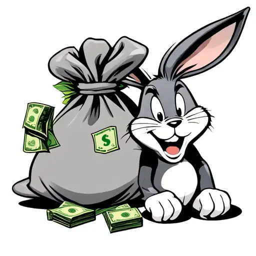 looney tunes and money bag tattoo design idea