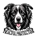 "Peaceful protector " sheepdog  tattoo design idea