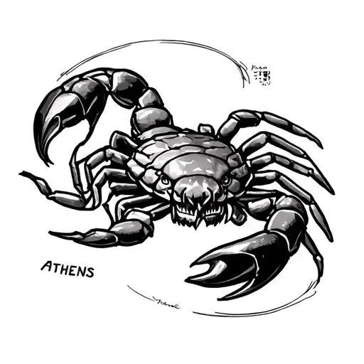 Jose, Scorpio, Athens tattoo design idea