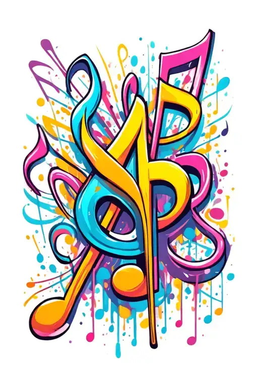 Music notes tattoo design idea