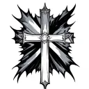 optical illusion cross tattoo design idea