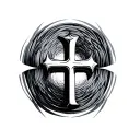optical illusion cross tattoo design idea