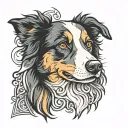 border collie tattoo design idea