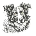 border collie tattoo design idea