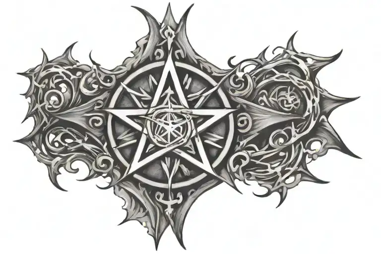 supernatural pentagram tattoo design idea