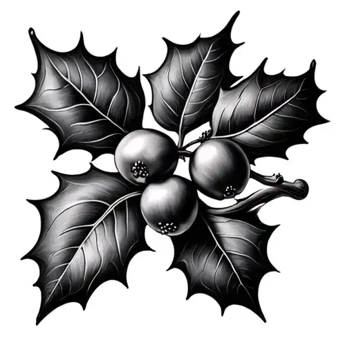 Holly Berry tattoo design idea
