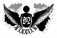 roman numeral of 19 21 24 with angel wings on both side tattoo design idea