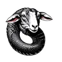 snake sheep tattoo design idea