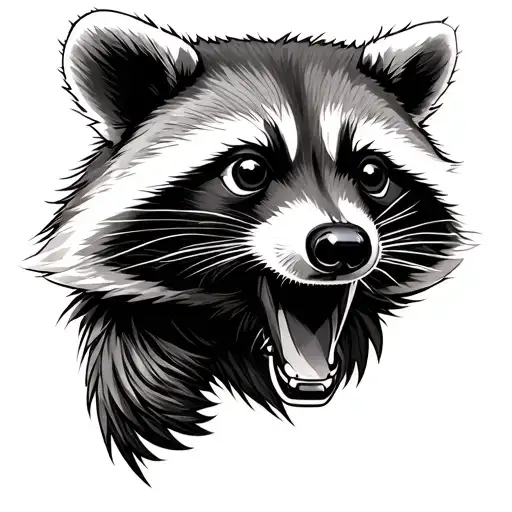 raccoon with gun  tattoo design idea
