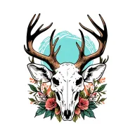 deer skull tattoo design idea