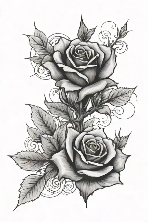 Rose, Christ, rock, number 11 tattoo design idea