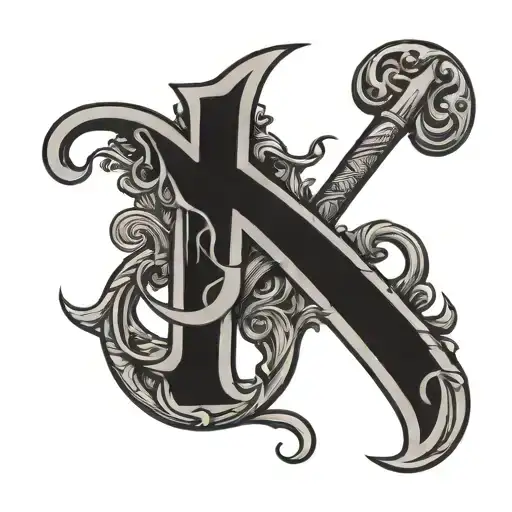 letter y and bdsm symbol incorporated tattoo design idea