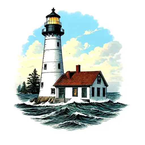east coast Canadian lighthouse tattoo design idea