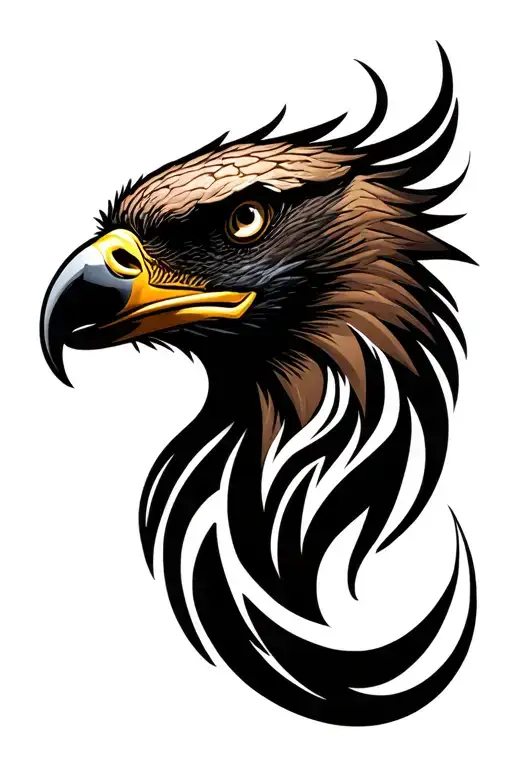 tribal tattoo with eagle head tattoo design idea