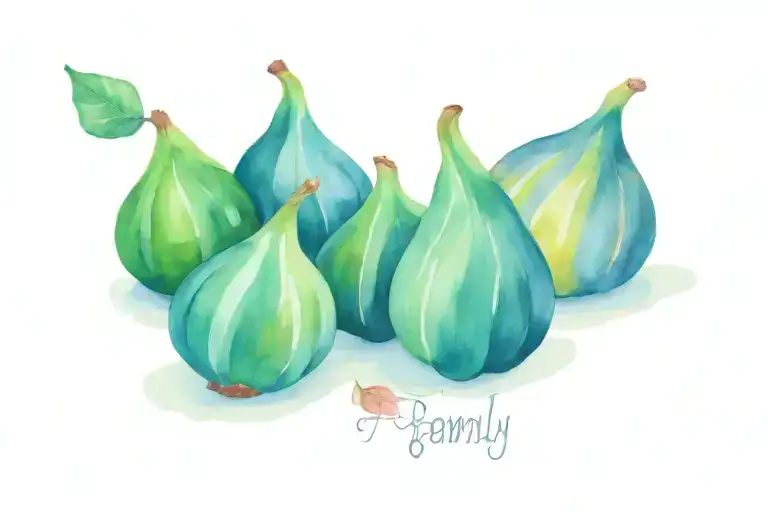 family of 5 large figs tattoo design idea