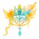 princess tiara with wings tattoo design idea