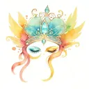 princess tiara with wings tattoo design idea