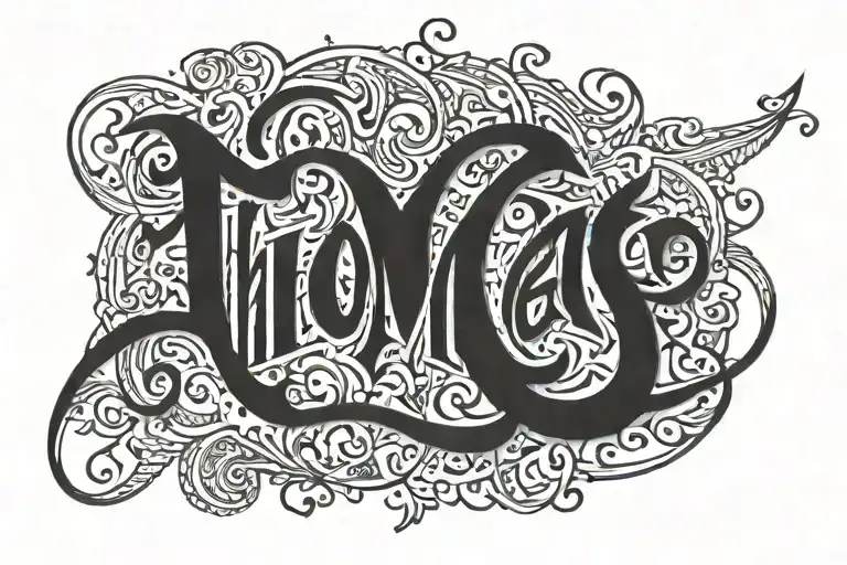 Lettering "thomas" tattoo design idea