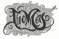 Lettering "thomas" tattoo design idea