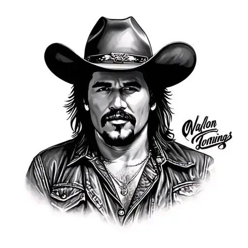 Waylon Jennings tattoo design idea