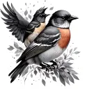 2 Robins tattoo design idea