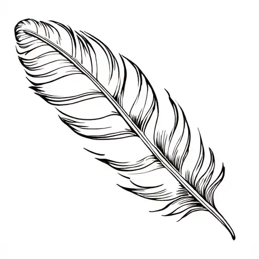 turkey feather outline tattoo design idea