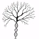 tree composed by dna-strand tattoo design idea