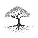 tree composed by dna-strand tattoo design idea