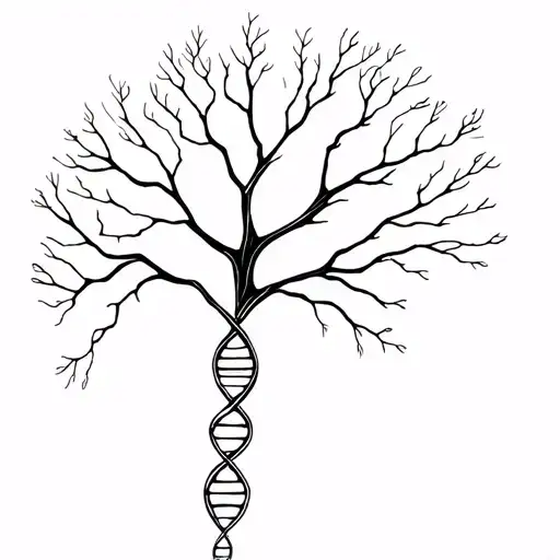 tree composed by dna-strand tattoo design idea