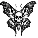 moth with skull on it's back tattoo design idea