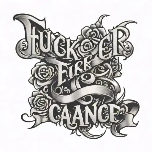 Fuck Cancer letters hidden message tattoo design idea