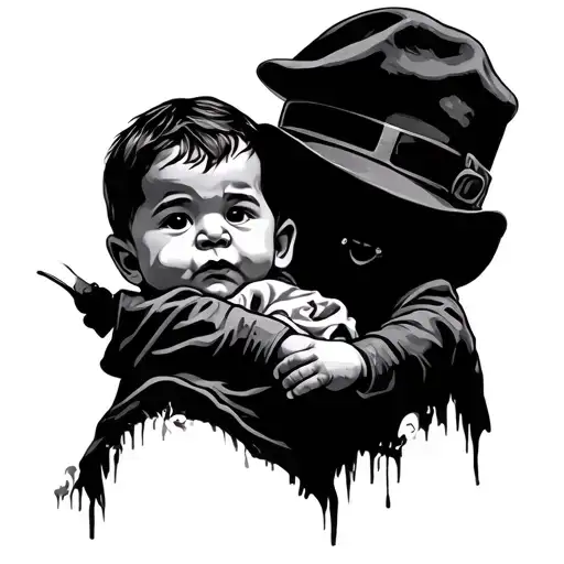 Child Dad tattoo design idea