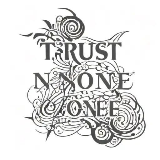 trust no one tattoo design idea