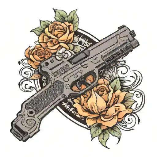 women with glock tattoo design idea