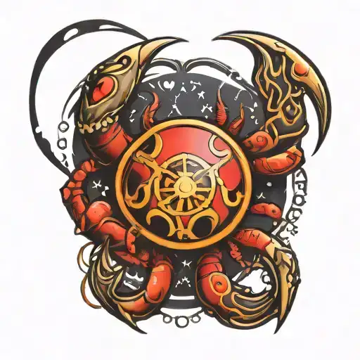 horoscope cancer zodiac sign tattoo design idea
