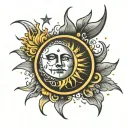 Create a tattoo with a sun, a moon and the words "If you have nothing to die for, what are you even alive for"  tattoo design idea
