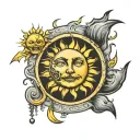 Create a tattoo with a sun, a moon and the words "If you have nothing to die for, what are you even alive for"  tattoo design idea