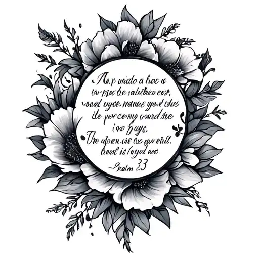 psalm 23 verse tattoo design idea
