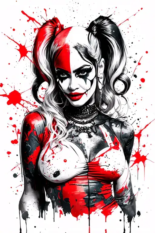 African-American Harley Quinn love no facial features but can see tattoo design idea