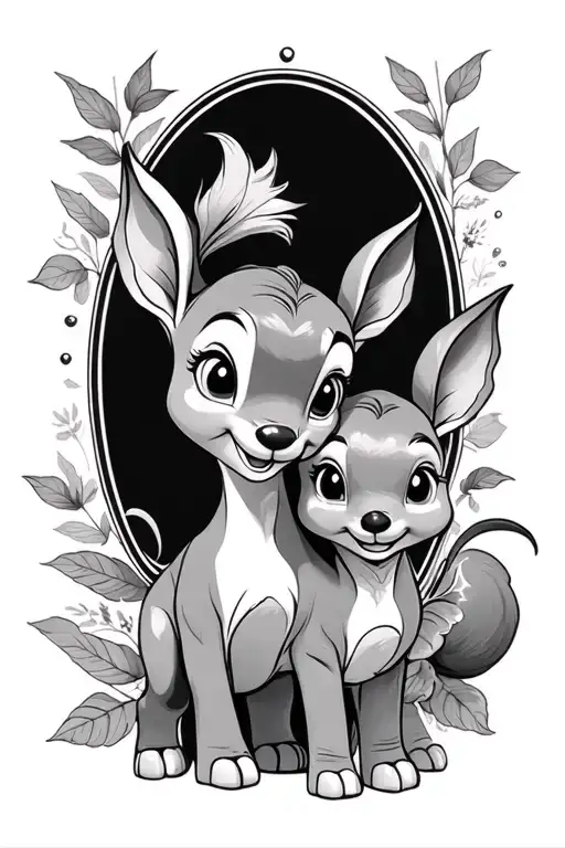 disney including bambi and dumbo tattoo design idea