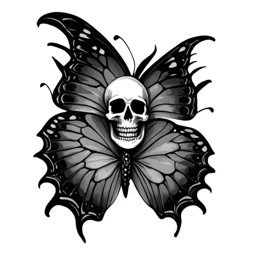 Skull Butterfly tattoo design idea