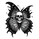 Skull Butterfly tattoo design idea