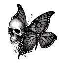 Skull Butterfly tattoo design idea