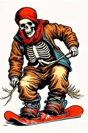 skeleton snowboarding method grab tattoo design idea