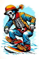 skeleton snowboarding method grab tattoo design idea