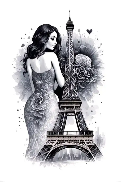 Eiffel Tower mom tattoo design idea